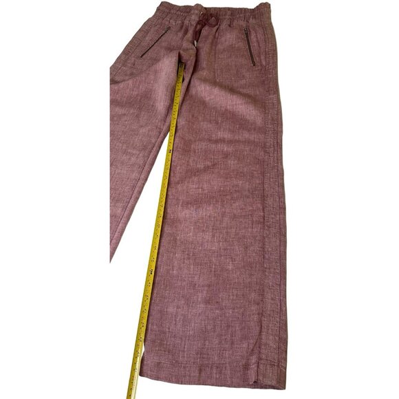 Athleta Cabo Linen Wide Leg Pant in Tawny Rose/Orchid Pink Size 10 - Picture 7 of 9